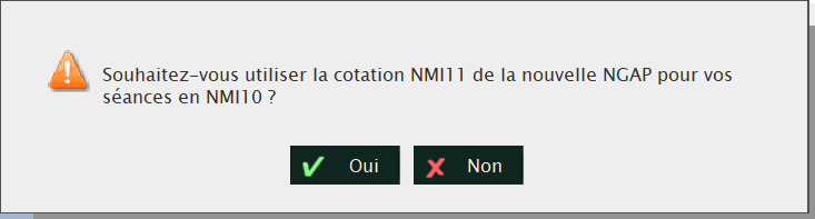 Fenêtre de proposition de nouvelle cotation dans VEGA